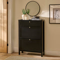 Charlie 2 Door 1 Draw Shoe Cabinet - Noir Black - Laura James