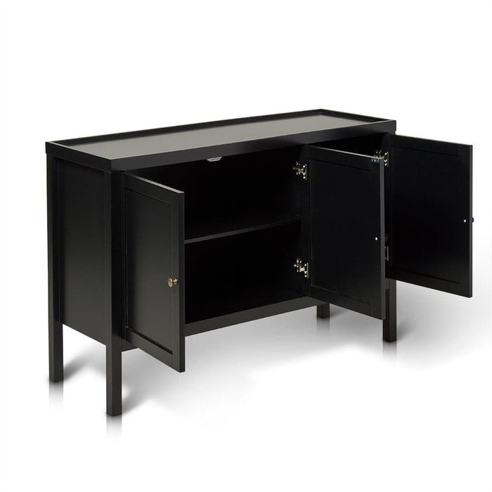 Charlie Three Door Sideboard in Noir Black - Laura James