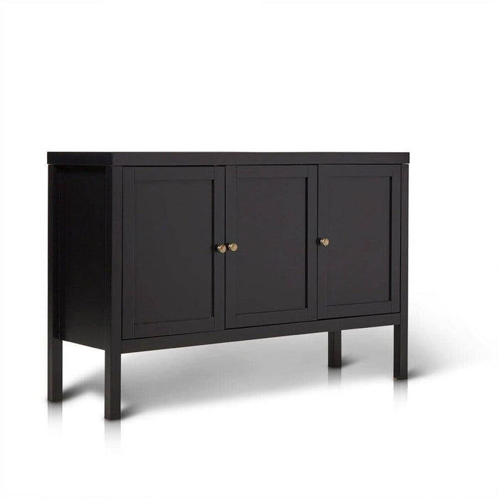 Charlie Three Door Sideboard in Noir Black - Laura James