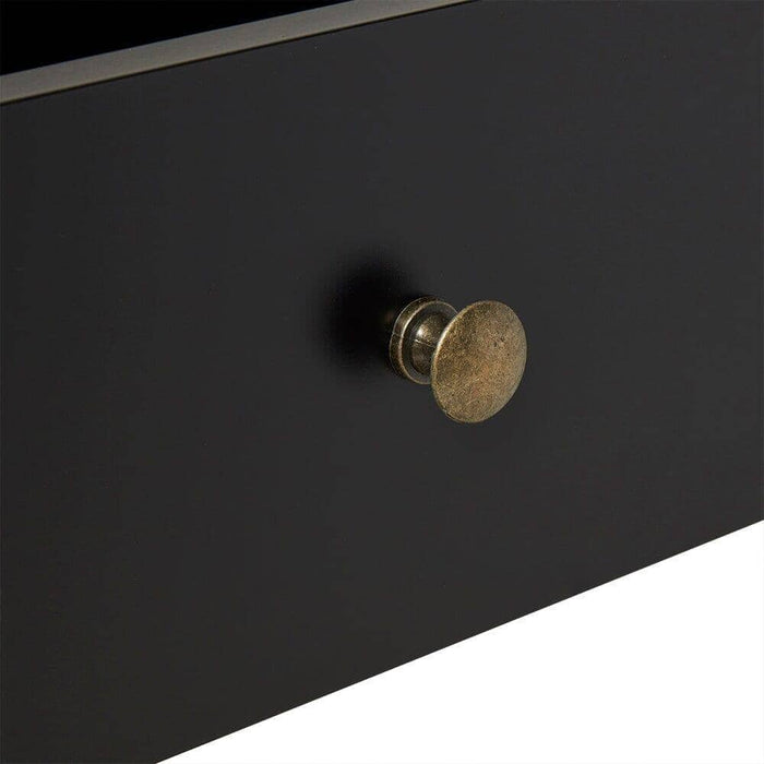 Charlie Two Drawer Console Table in Noir Black - Laura James