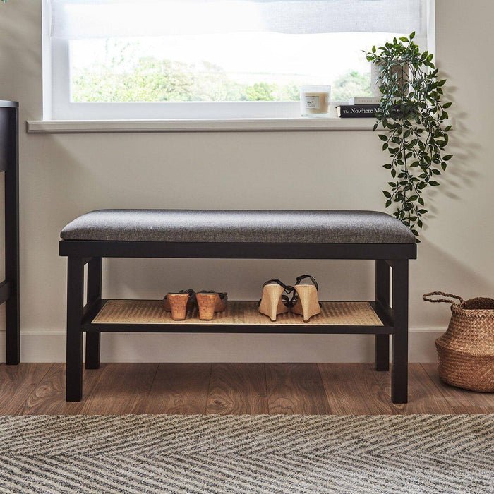 Charlie bench - cane - black - Laura James