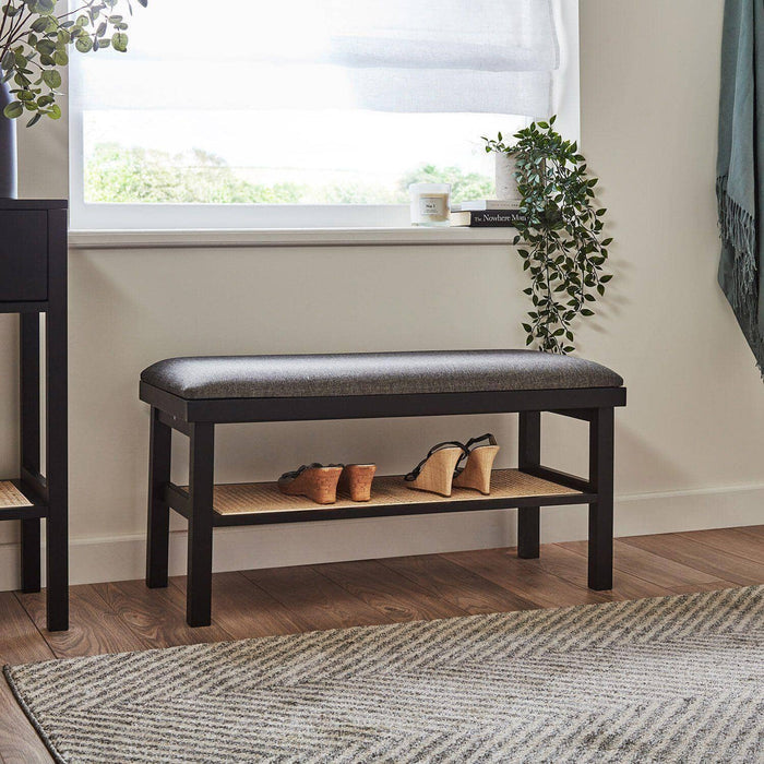 Charlie bench - cane - black - Laura James