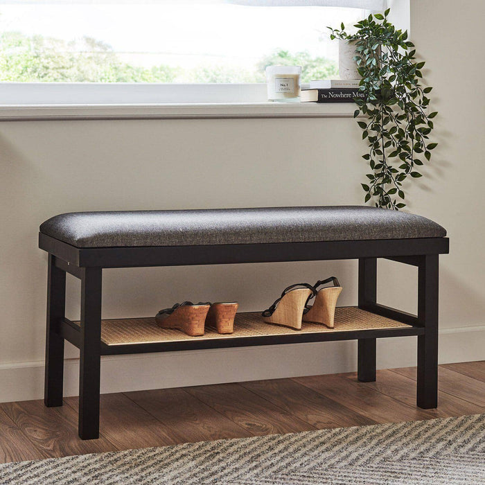 Charlie bench - cane - black - Laura James