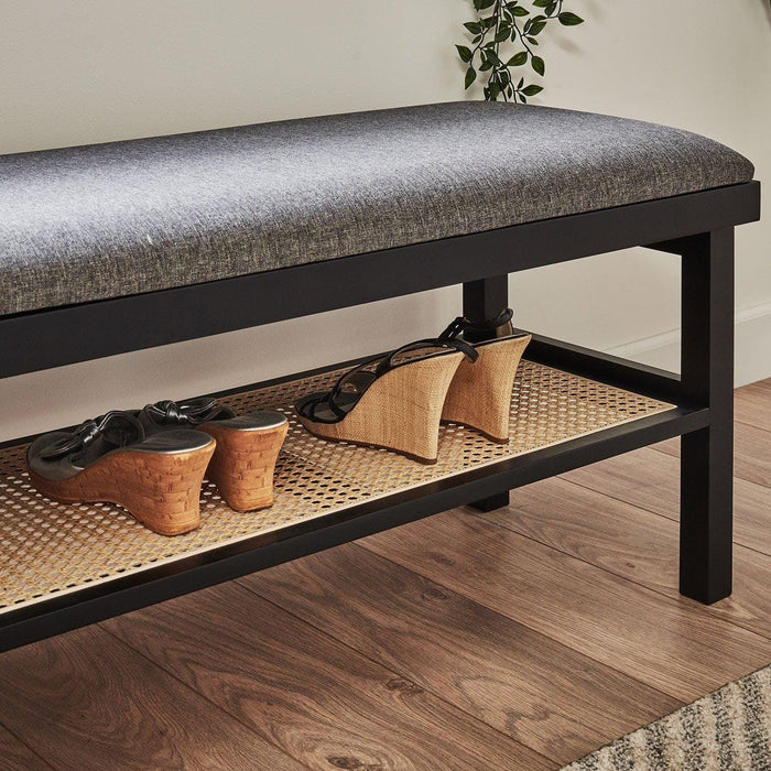 Charlie bench - cane - black - Laura James