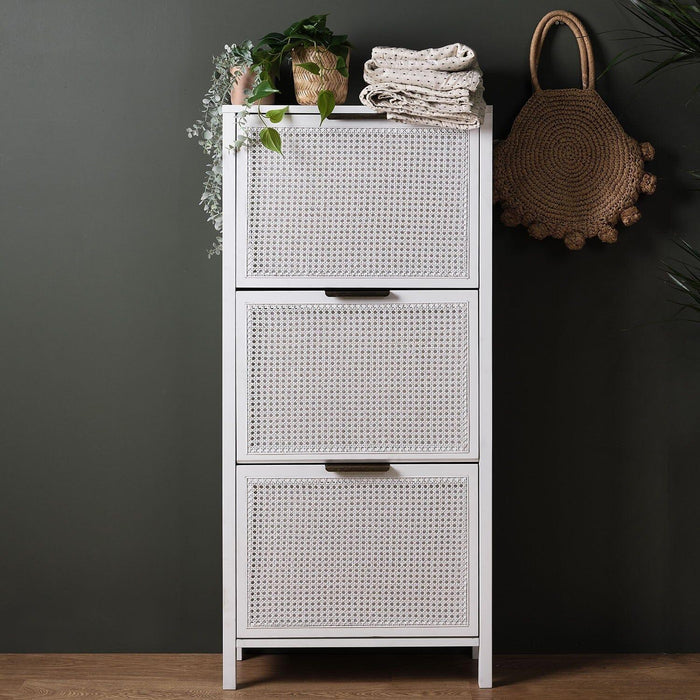 Outlet - Charlie shoe cabinet - 3 door - white - Laura James