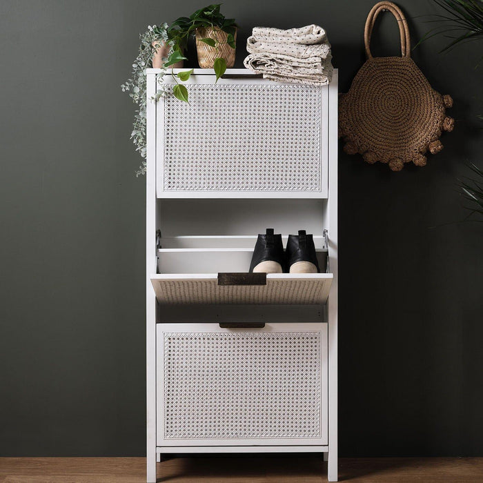 Outlet - Charlie shoe cabinet - 3 door - white - Laura James