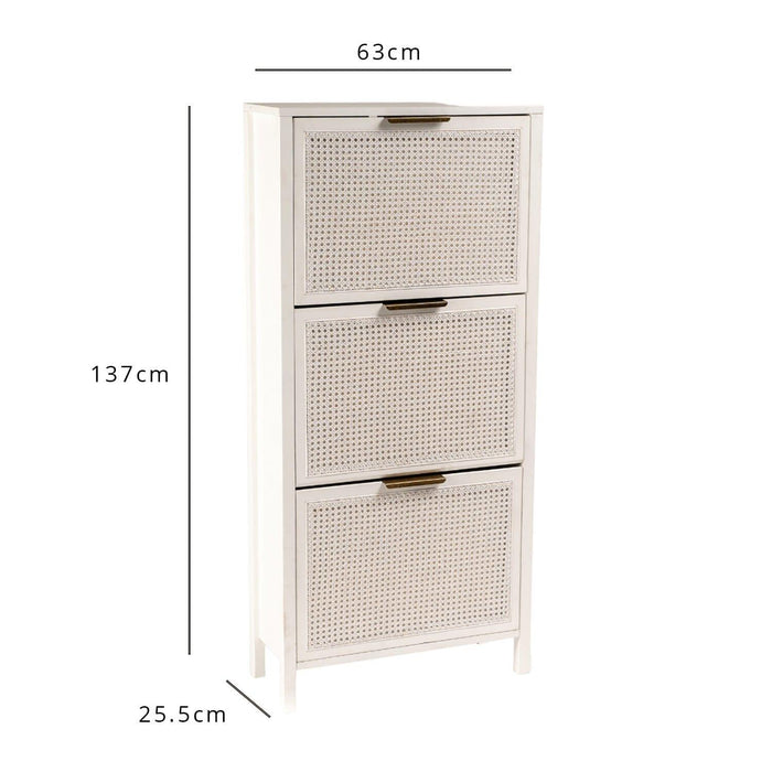 Outlet - Charlie shoe cabinet - 3 door - white - Laura James