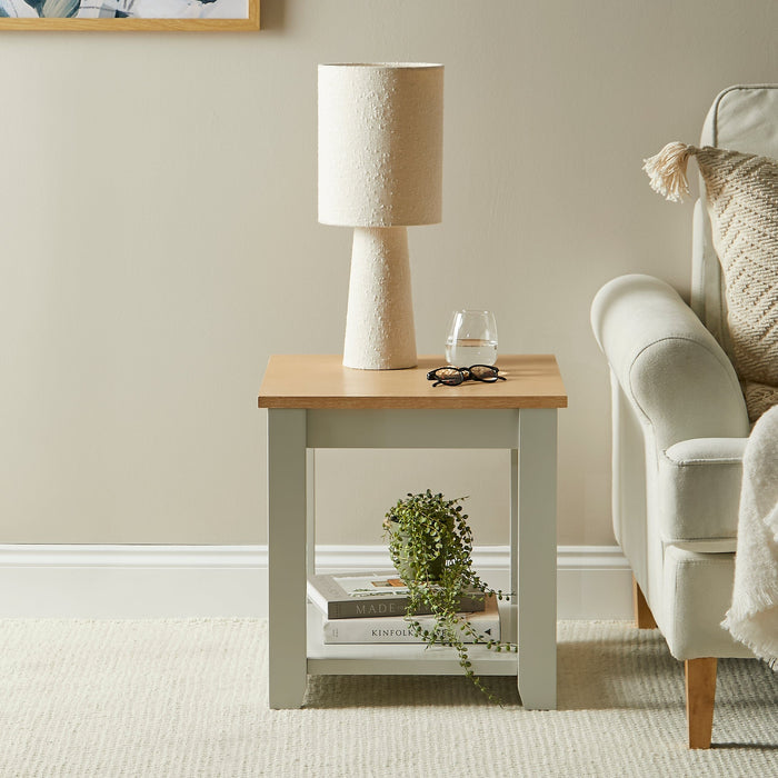 Outlet - Chattendon 50cm Table Lamp - Ivory Boucle
