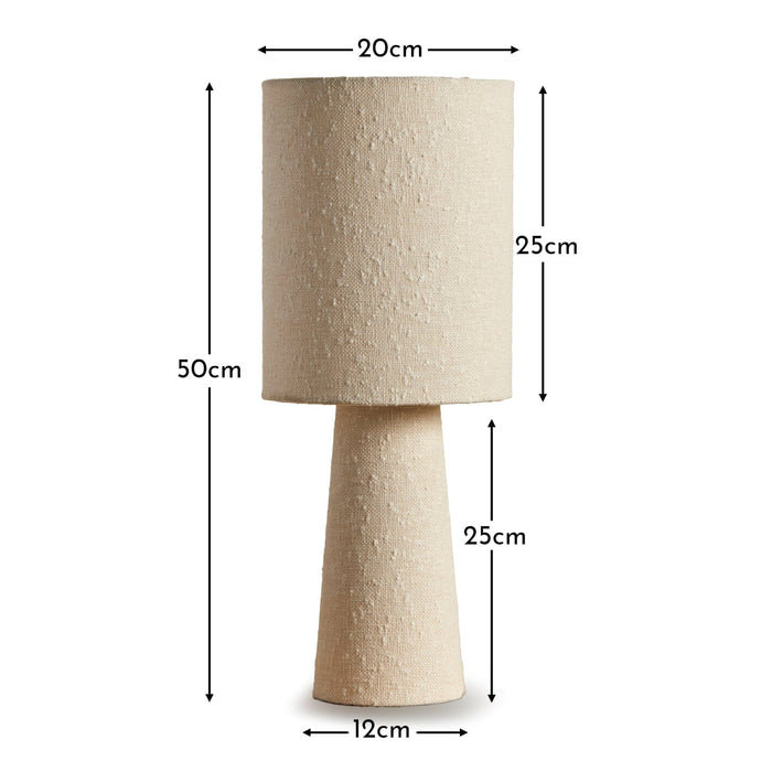 Outlet - Chattendon 50cm Table Lamp - Ivory Boucle