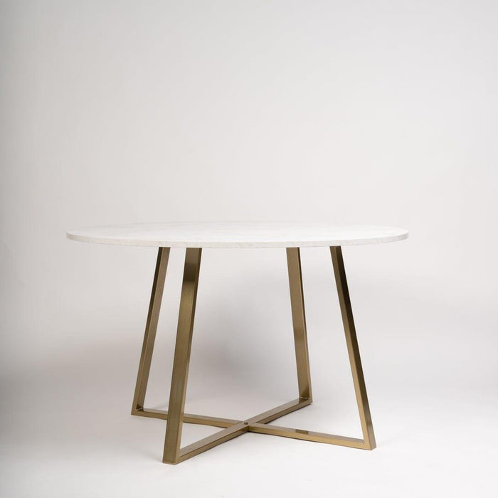 Clara Marble Top Dining Room Table with Gold Legs