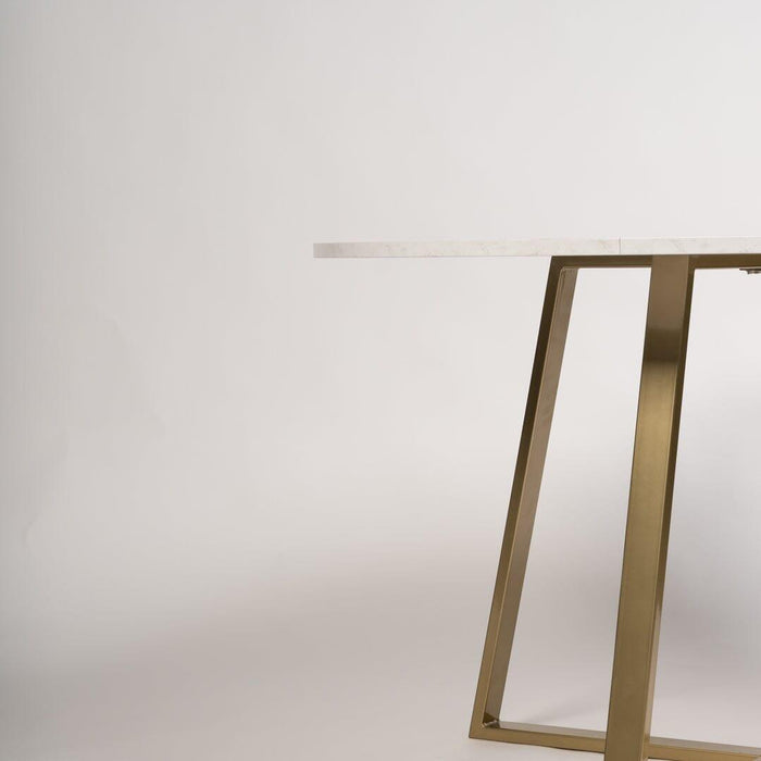 Clara Marble Top Dining Room Table with Gold Legs