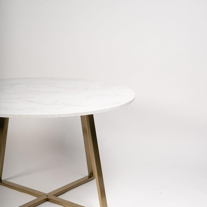 Clara Marble Top Dining Room Table with Gold Legs