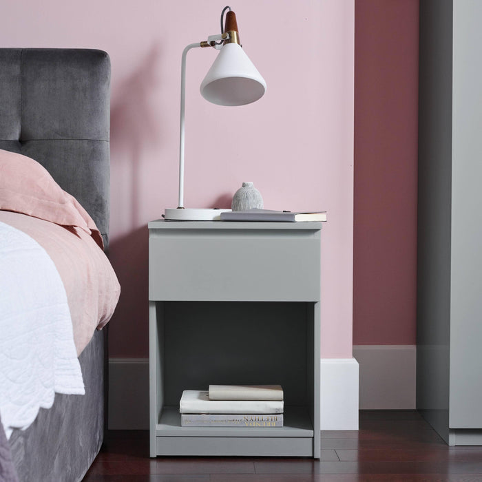 Outlet – Clemmie bedside table - high gloss - grey - Laura James