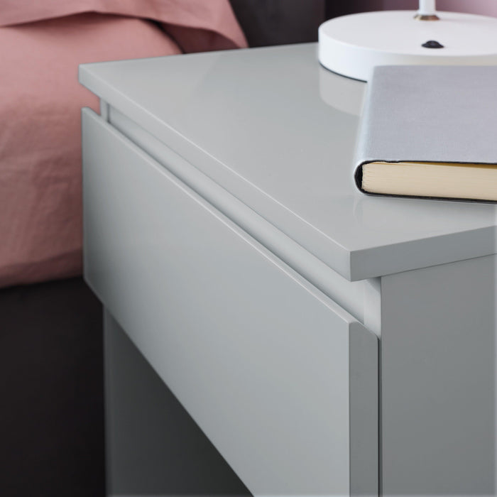Outlet – Clemmie bedside table - high gloss - grey - Laura James