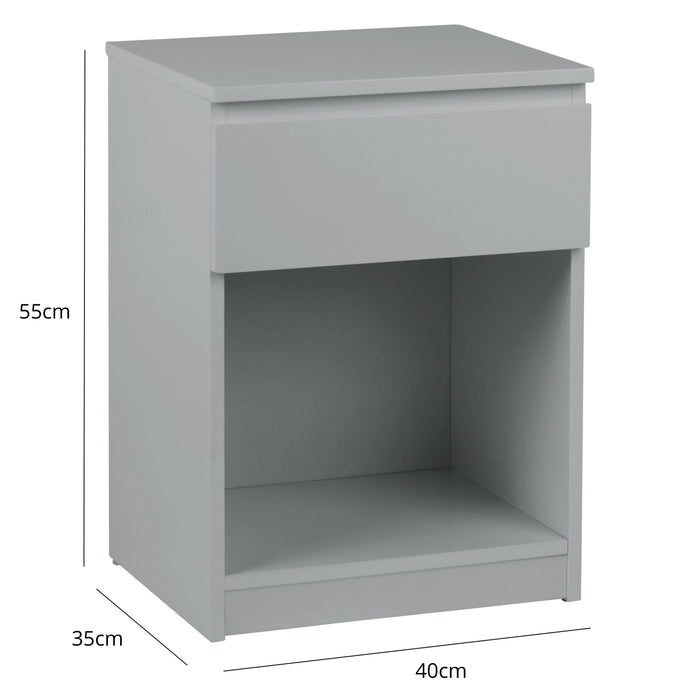 Outlet – Clemmie bedside table - high gloss - grey - Laura James