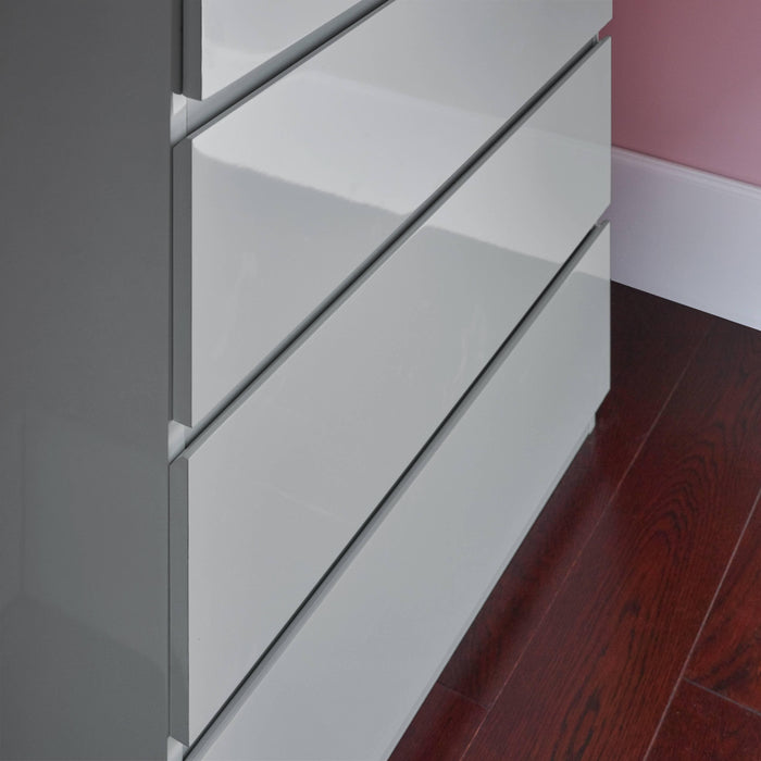 Outlet - Clemmie chest of drawers - 2 over 3 - high gloss - grey - Laura James