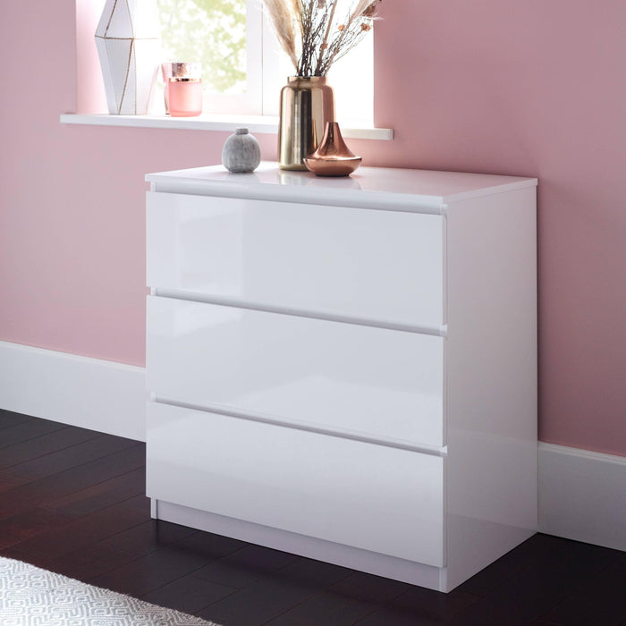 Outlet – Clemmie chest of drawers - high gloss - white - Laura James