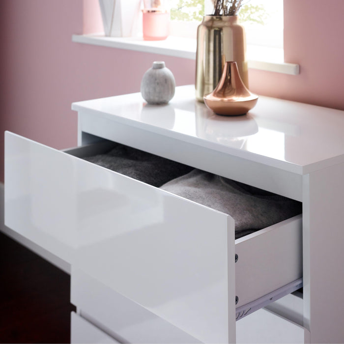 Outlet – Clemmie chest of drawers - high gloss - white - Laura James
