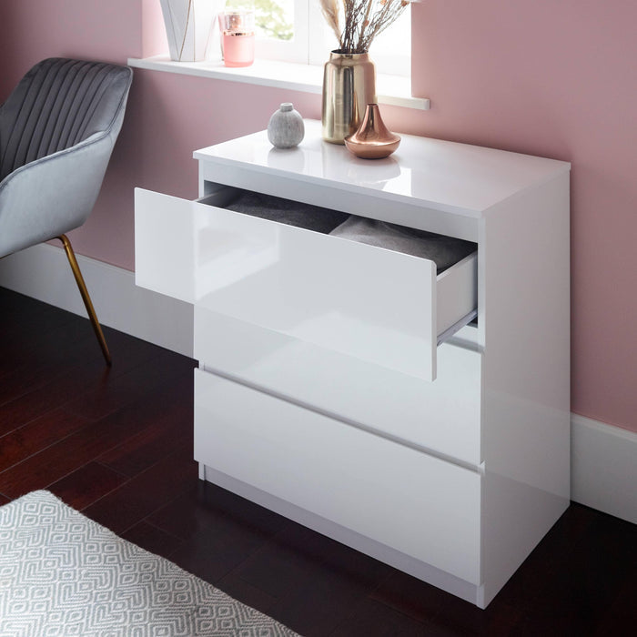 Outlet – Clemmie chest of drawers - high gloss - white - Laura James