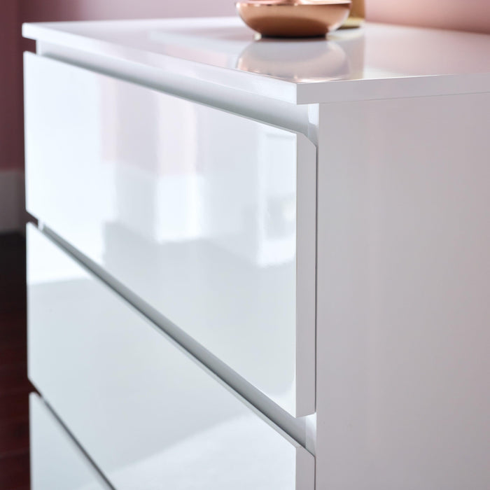 Outlet – Clemmie chest of drawers - high gloss - white - Laura James