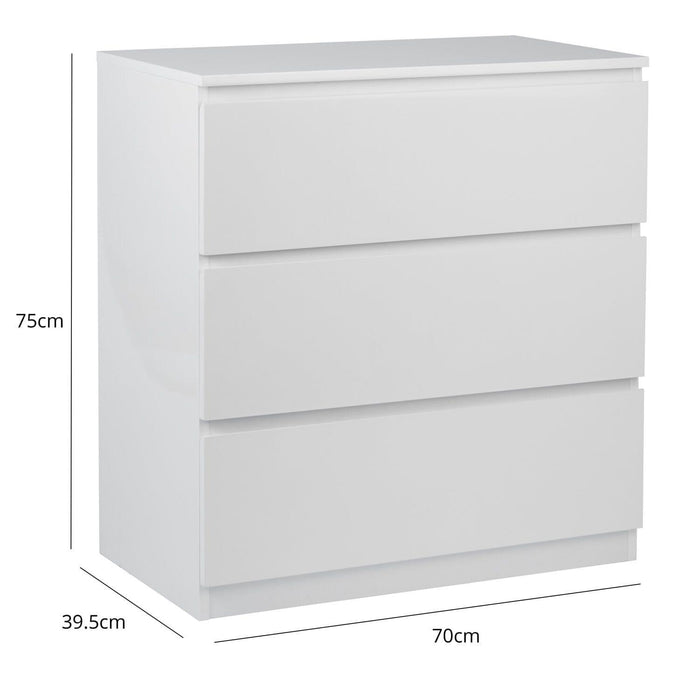 Outlet – Clemmie chest of drawers - high gloss - white - Laura James