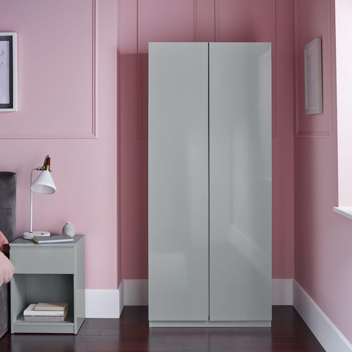 Outlet - Clemmie double Wardrobe - Grey - Laura James