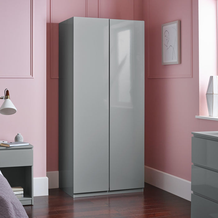 Outlet - Clemmie double Wardrobe - Grey - Laura James