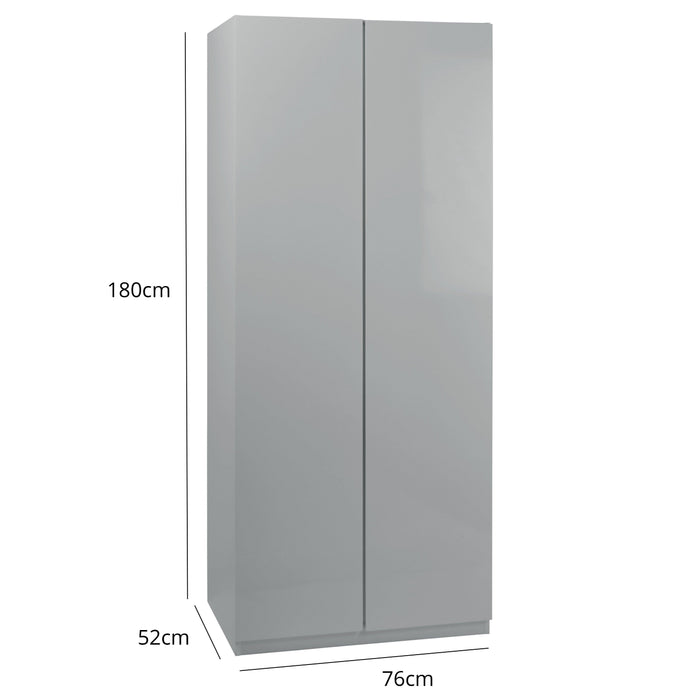 Outlet - Clemmie double Wardrobe - Grey - Laura James