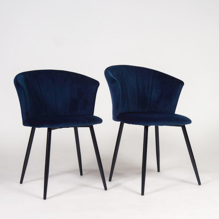 Cleo Blue Velvet Chair - Laura James