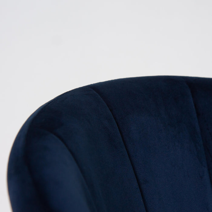 Cleo dining chairs - set of 2 - blue velvet with black legs - Laura James