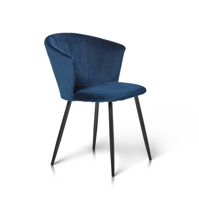 Cleo dining chairs - blue with black legs - Laura James