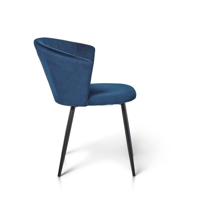 Cleo dining chairs - blue with black legs - Laura James