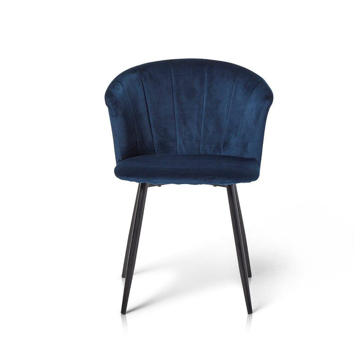 Cleo dining chairs - blue with black legs - Laura James