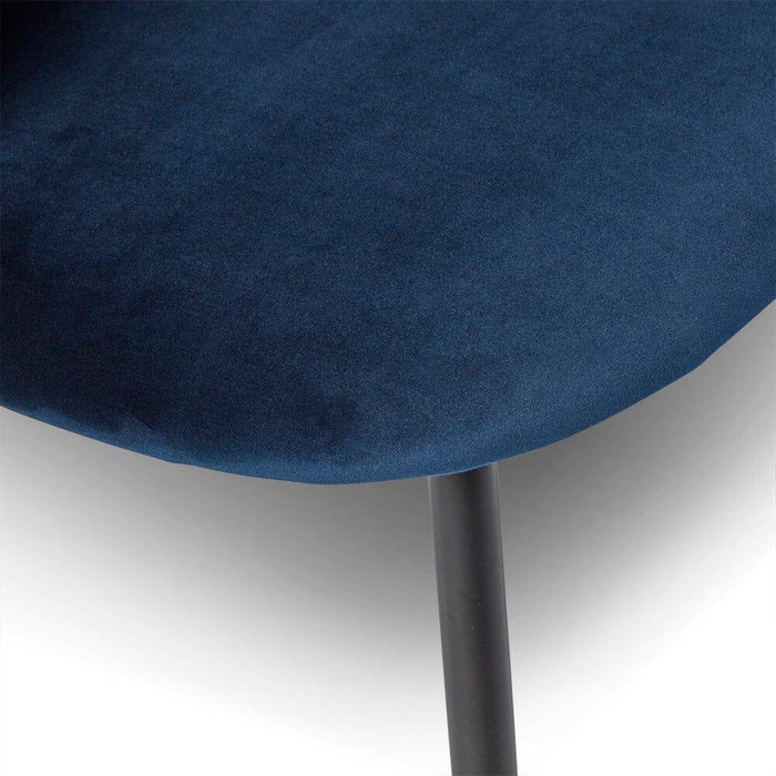 Cleo dining chairs - blue with black legs - Laura James