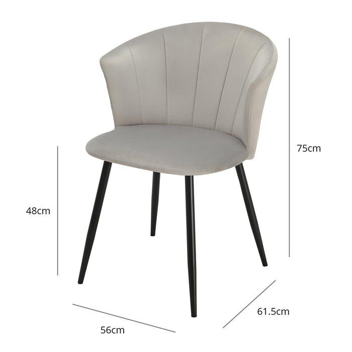 Cleo dining chair - grey with black legs - Laura James
