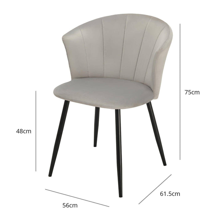 Cleo dining chair - grey with black legs - Laura James