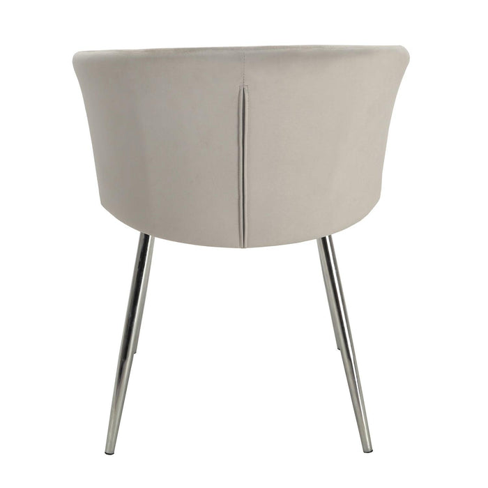 Cleo dining chair - grey velvet and chrome - Laura James
