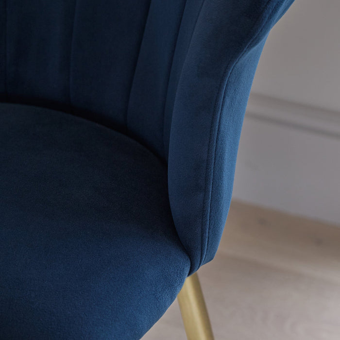 Cleo Ink Velvet Dining Chairs with Gold Legs - Set Of 2 - Laura James