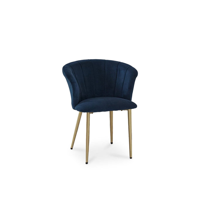 Cleo Ink Velvet Dining Chairs with Gold Legs - Set Of 2 - Laura James