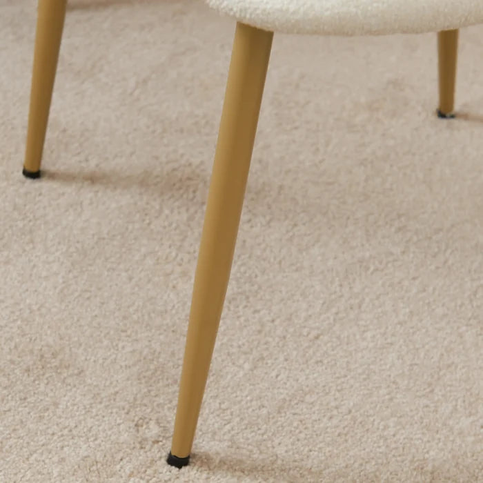 Cleo Beige Boucle Dining Chairs- Set Of 2 - Laura James
