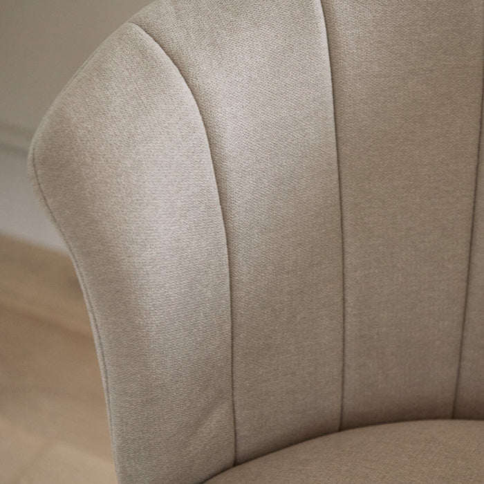 Cleo Soft Beige Dining Chairs - Set of 2 - Black Legs - Laura James