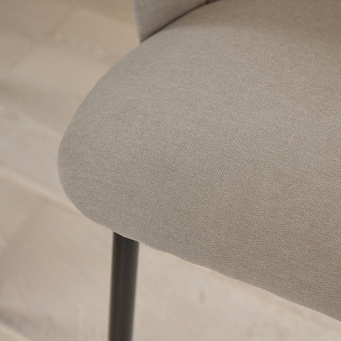 Cleo Soft Beige Dining Chairs - Set of 2 - Black Legs - Laura James