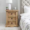 OUTLET-Corona 3 Draw Bedside Table - Laura James