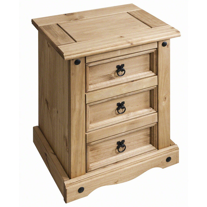 OUTLET-Corona 3 Draw Bedside Table - Laura James