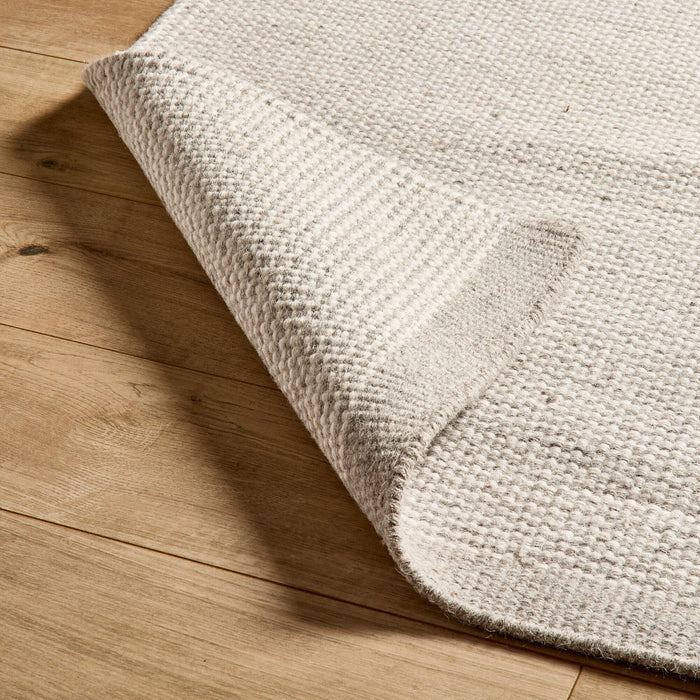 Outlet - Cotham Clay & Natural Striped Wool with Cotton Rug - 120 x 170cm