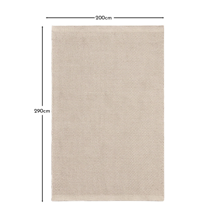 Outlet - Cotham Clay & Natural Striped Wool with Cotton Rug - 200 x 290cm