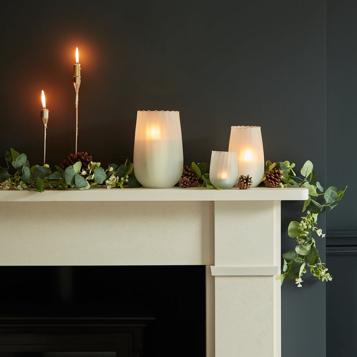 Outlet - Dalen 10cm Glass Tealight Holder - Frosted