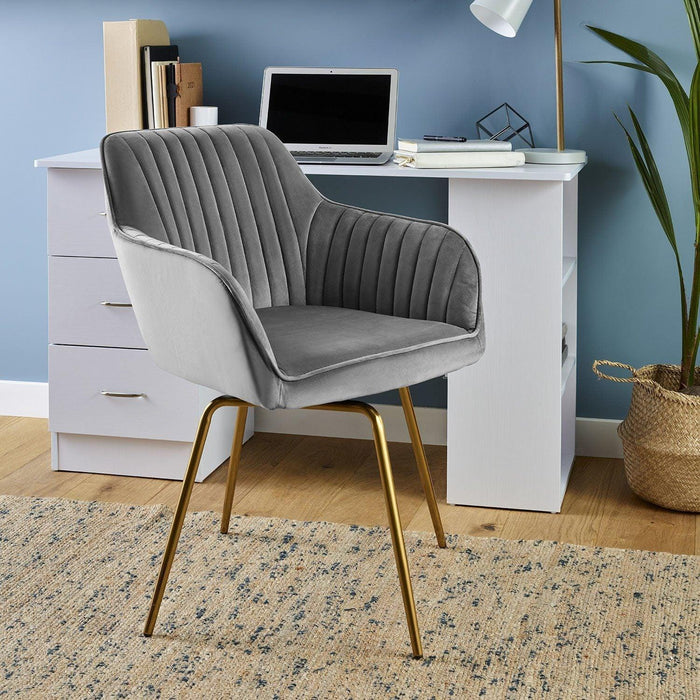 Darcy grey swivel chair - Laura James