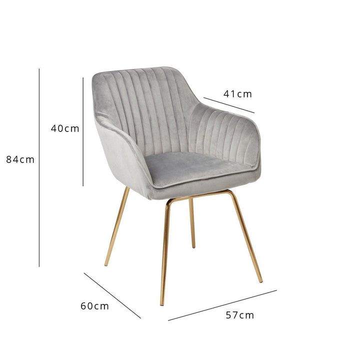 Darcy grey swivel chair - Laura James