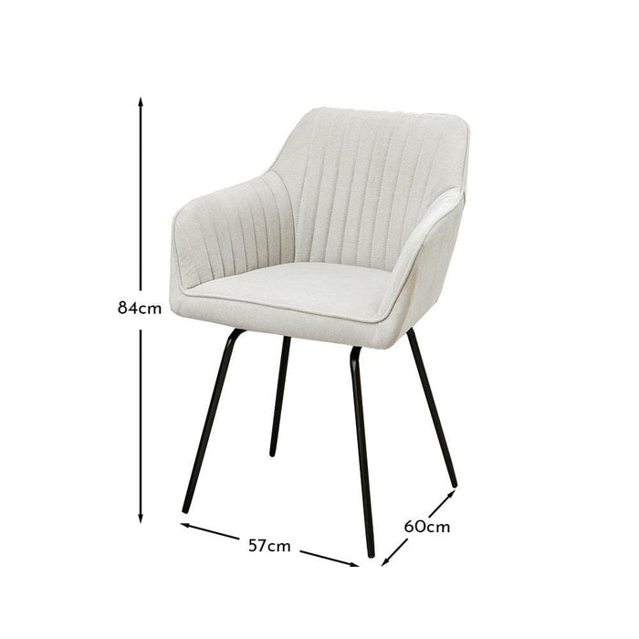 Darcy Swivel Chair - Soft Beige with Black legs - Laura James